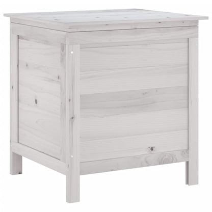 White Solid Fir Wood Garden Storage Box - 50x49x56.5 cm
