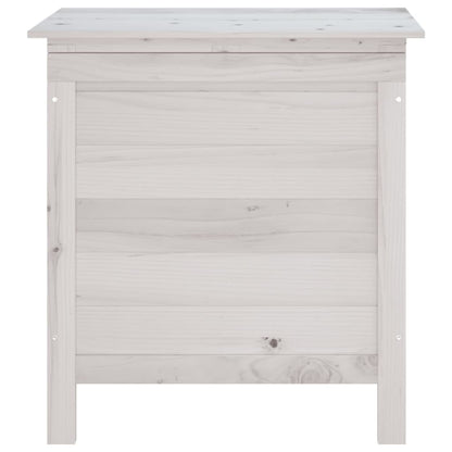 White Solid Fir Wood Garden Storage Box - 50x49x56.5 cm