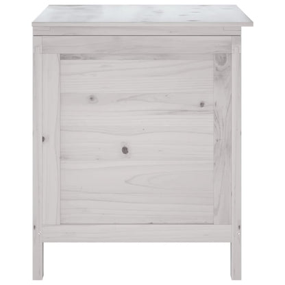 White Solid Fir Wood Garden Storage Box - 50x49x56.5 cm