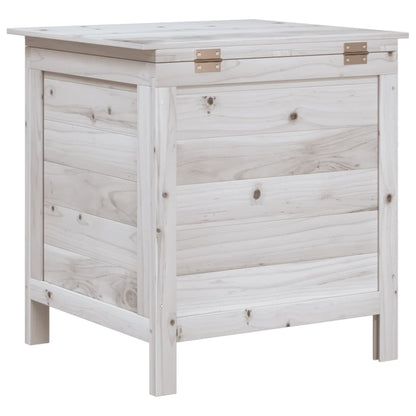 White Solid Fir Wood Garden Storage Box - 50x49x56.5 cm