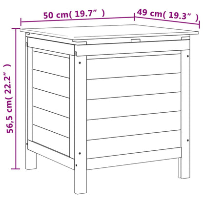 Solid Fir Garden Storage Box Anthracite 50x49x56.5 cm