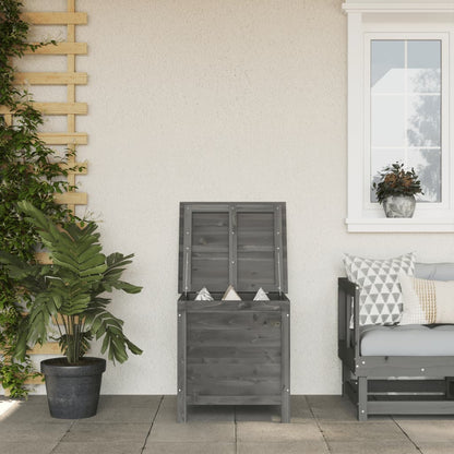 Solid Fir Garden Storage Box Anthracite 50x49x56.5 cm