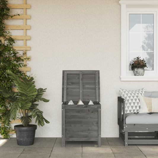 Solid Fir Garden Storage Box Anthracite 50x49x56.5 cm