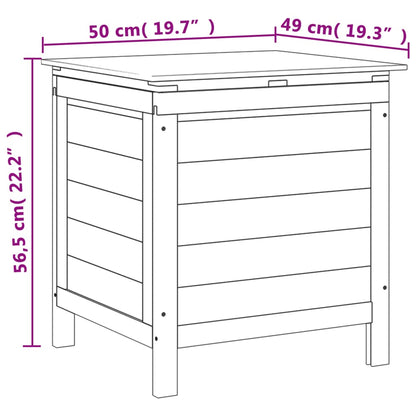 Solid Wood Fir Garden Storage Box - Brown 50x49x56.5 cm