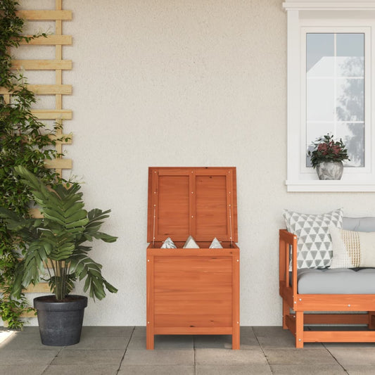 Solid Wood Fir Garden Storage Box - Brown 50x49x56.5 cm