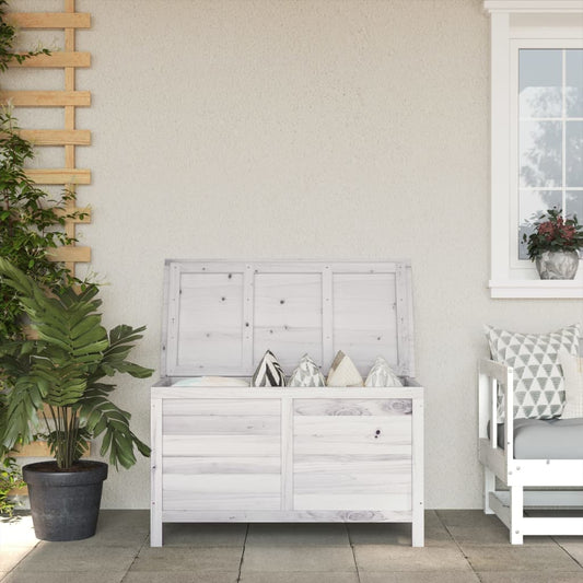 White Solid Wood Fir Garden Storage Box (99x49.5x58.5 cm)
