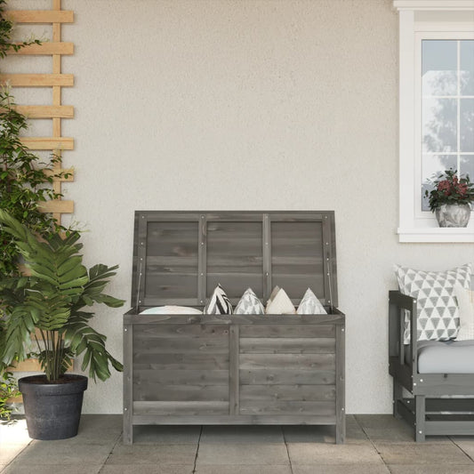 Anthracite Solid Fir Wood Garden Storage Box 99x49.5x58.5 cm