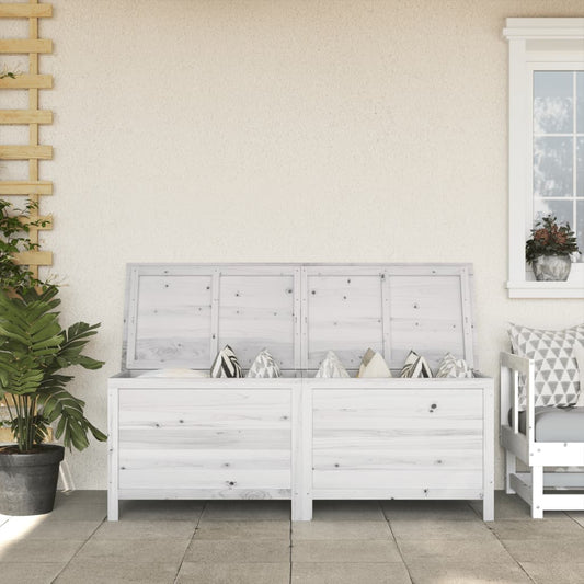White Fir Wood Garden Storage Box 150x50x56.5 cm - Solid & Stylish