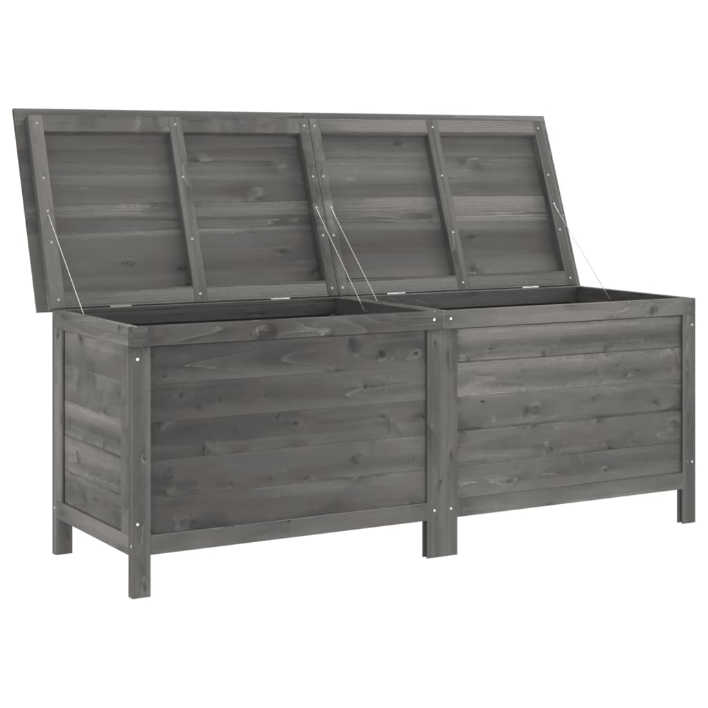 Anthracite Solid Fir Wood Garden Storage Box 150x50x56.5 cm