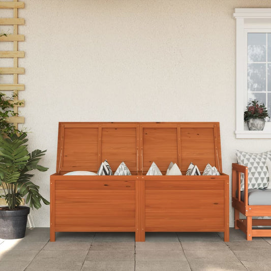 Brown Solid Wood Fir Garden Storage Box 150x50x56.5 cm