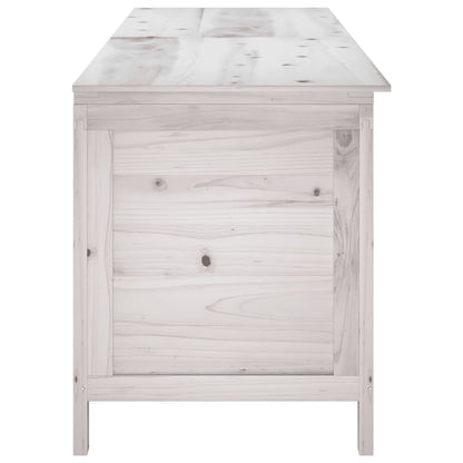 White Solid Fir Wood Garden Storage Box 198.5x50x56.5 cm