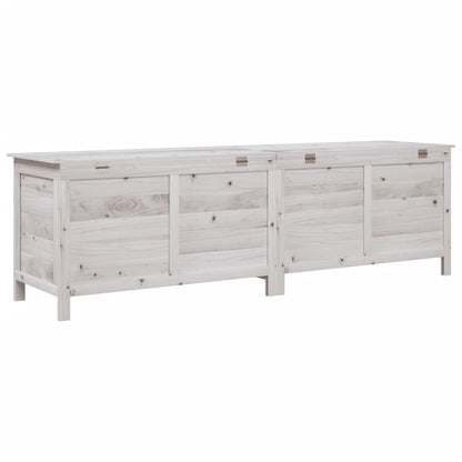 White Solid Fir Wood Garden Storage Box 198.5x50x56.5 cm
