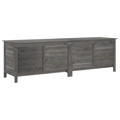 Anthracite Solid Wood Fir Garden Storage Box 198.5x50x56.5 cm