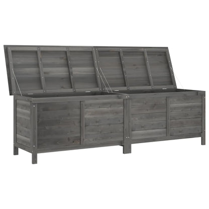 Anthracite Solid Wood Fir Garden Storage Box 198.5x50x56.5 cm