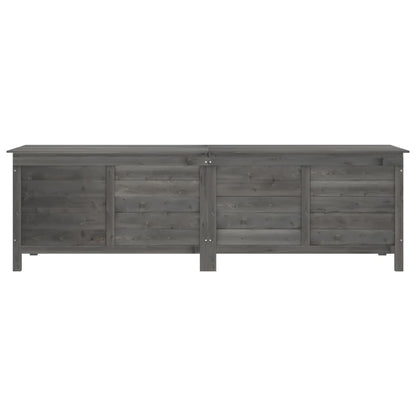 Anthracite Solid Wood Fir Garden Storage Box 198.5x50x56.5 cm
