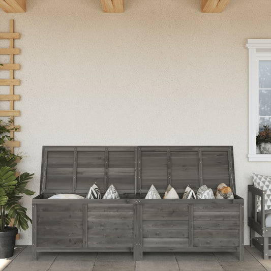 Anthracite Solid Wood Fir Garden Storage Box 198.5x50x56.5 cm