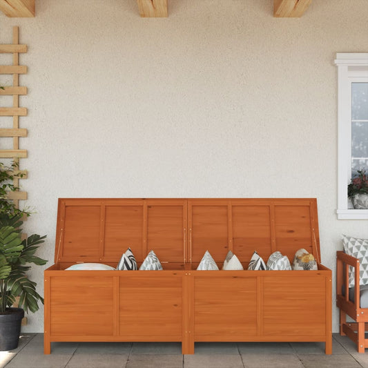 Solid Wood Fir Garden Storage Box - Brown, 198.5x50x56.5 cm