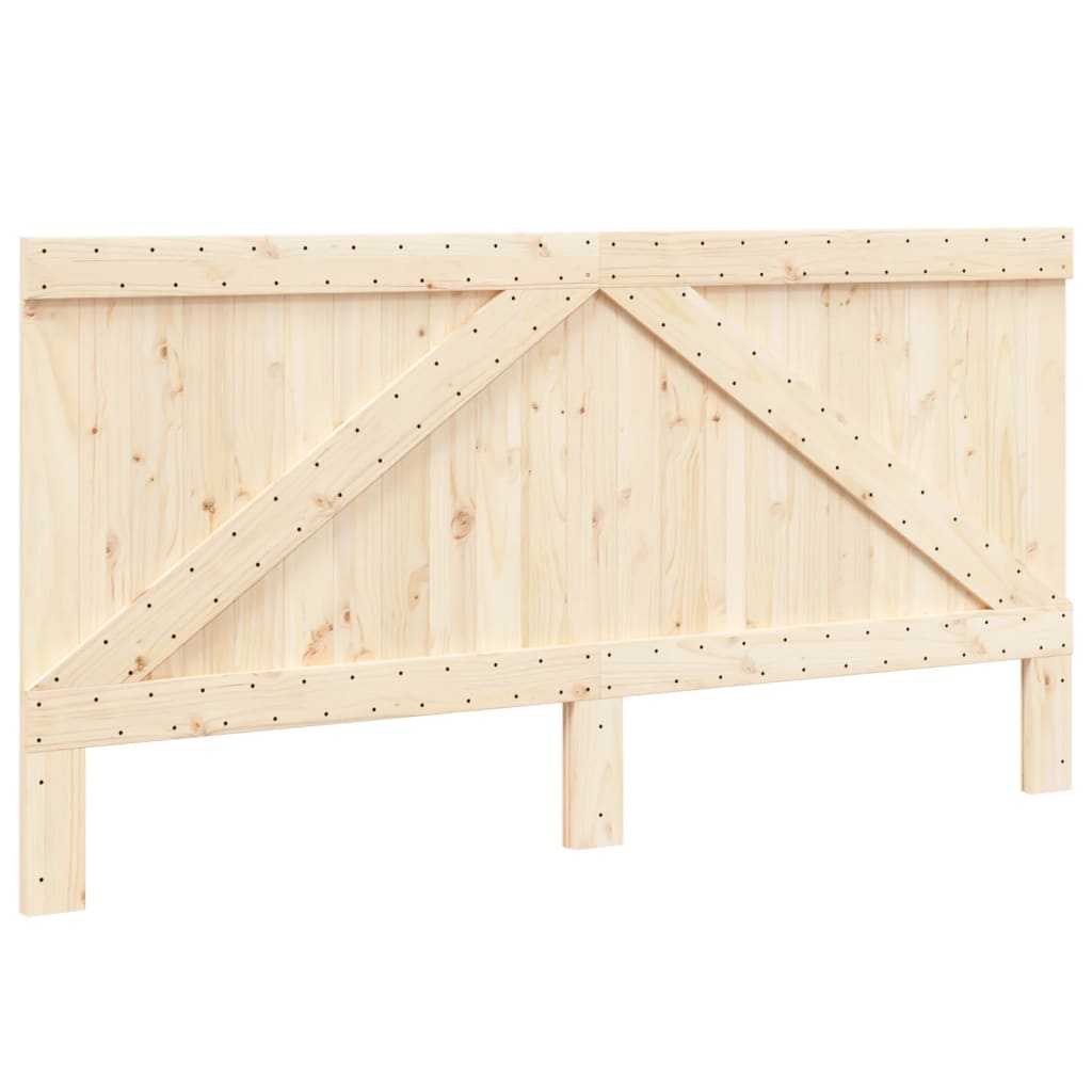 Solid Pine Wood Headboard - 200x104 cm, Natural Finish