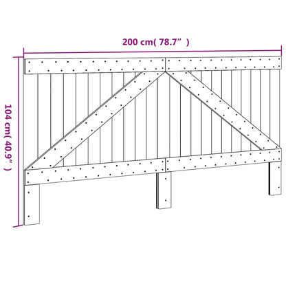 Solid Pine Wood Headboard - 200x104 cm, Natural Finish