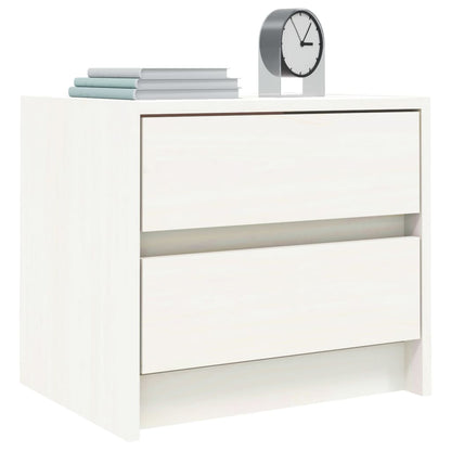 White Solid Pine Bedside Cabinets - Set of 2, 40x31x35.5 cm