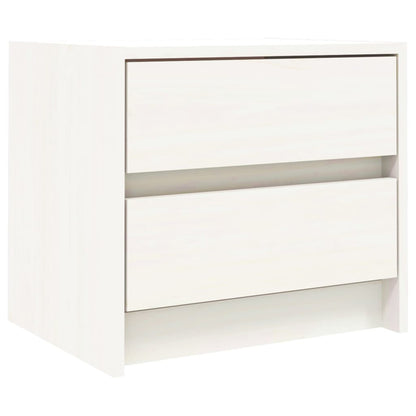 White Solid Pine Bedside Cabinets - Set of 2, 40x31x35.5 cm