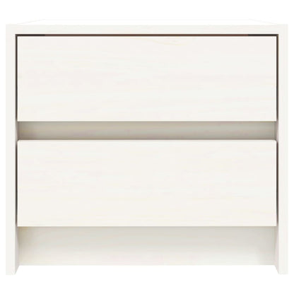 White Solid Pine Bedside Cabinets - Set of 2, 40x31x35.5 cm