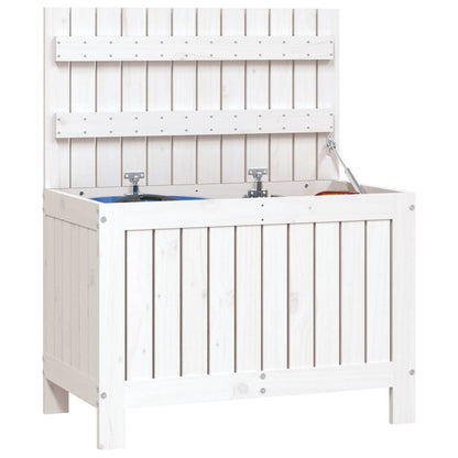 Solid Pine Garden Storage Box, White 76x42.5x54 cm