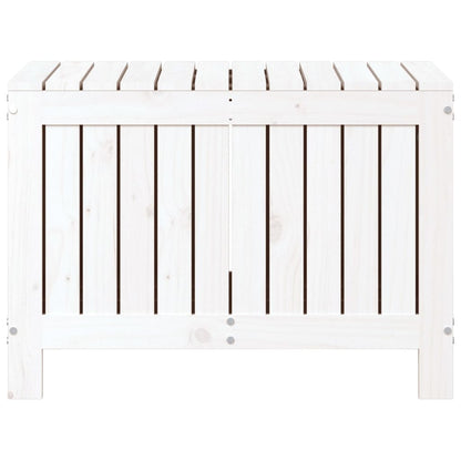 Solid Pine Garden Storage Box, White 76x42.5x54 cm