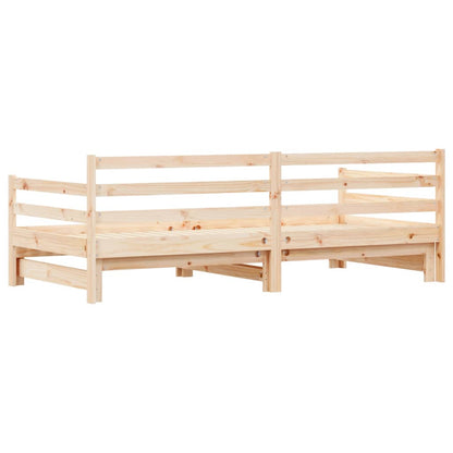 Solid Wood Daybed with Trundle 90x200 cm - Mattress Not Included