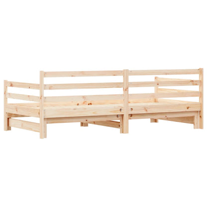 Solid Wood Daybed with Trundle 80x200 cm - Mattress Not Included