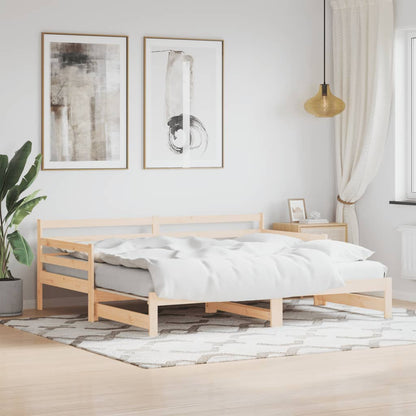 Solid Wood Daybed with Trundle 80x200 cm - Mattress Not Included