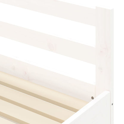 White Solid Wood Daybed with Trundle 90x190 cm - No Mattress