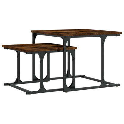 Nesting Coffee Table 2 pcs Smoked Oak Engineered Wood