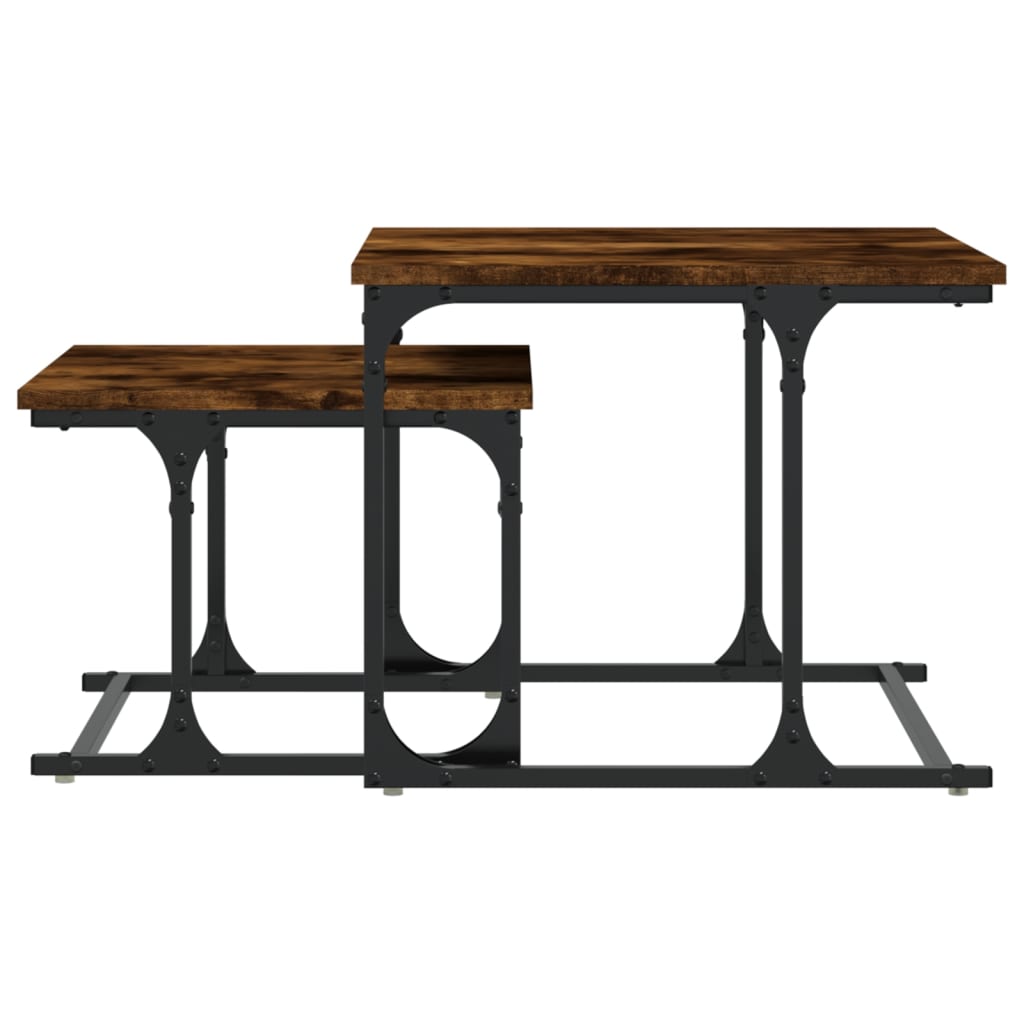 Nesting Coffee Table 2 pcs Smoked Oak Engineered Wood