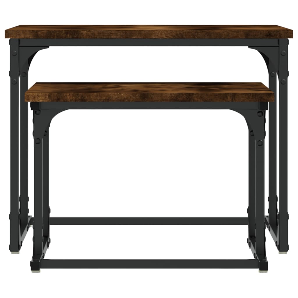 Nesting Coffee Table 2 pcs Smoked Oak Engineered Wood