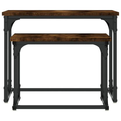Nesting Coffee Table 2 pcs Smoked Oak Engineered Wood