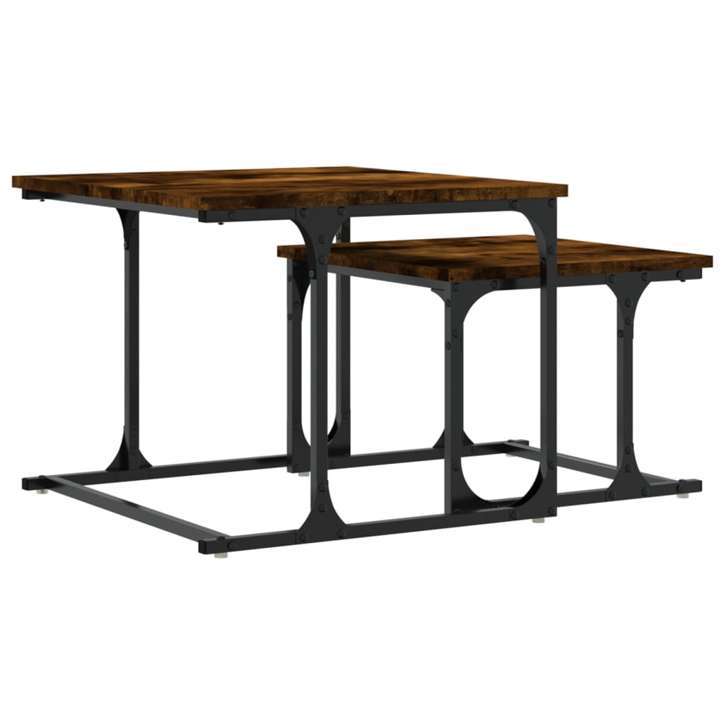 Nesting Coffee Table 2 pcs Smoked Oak Engineered Wood