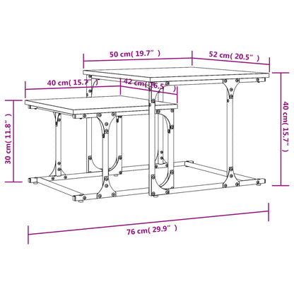 Nesting Coffee Table 2 pcs Smoked Oak Engineered Wood