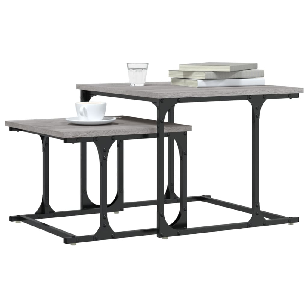 Nesting Coffee Table 2 pcs Grey Sonoma Engineered Wood