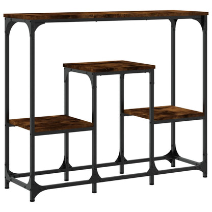 Smoked Oak Console Table - Engineered Wood, 89.5cm