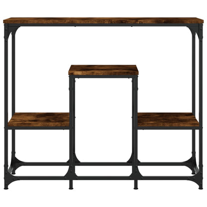 Smoked Oak Console Table - Engineered Wood, 89.5cm