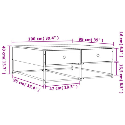 Coffee Table Smoked Oak 100x99x40 cm Engineered Wood