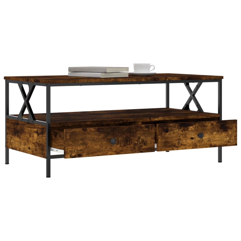 Coffee Table Smoked Oak 100x51x45 cm Engineered Wood