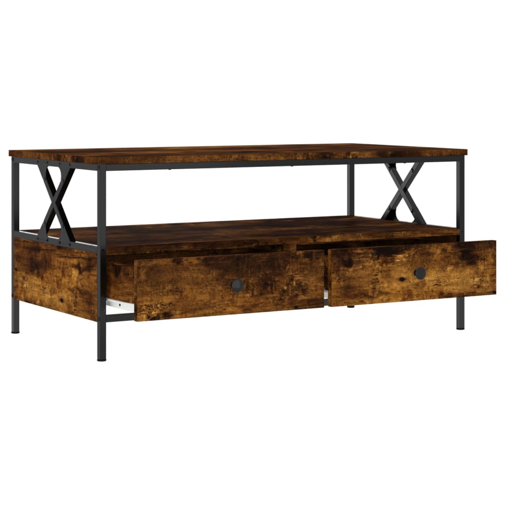 Coffee Table Smoked Oak 100x51x45 cm Engineered Wood