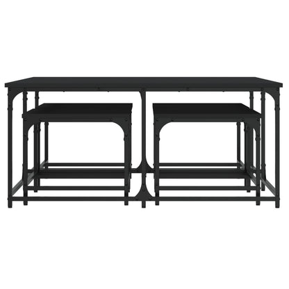 Nesting Coffee Tables 5 pcs Black Engineered Wood