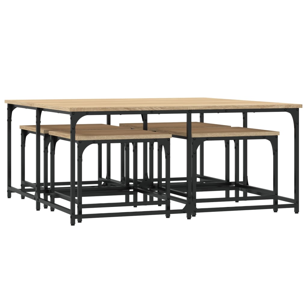 Nesting Coffee Tables 5 pcs Sonoma Oak Engineered Wood