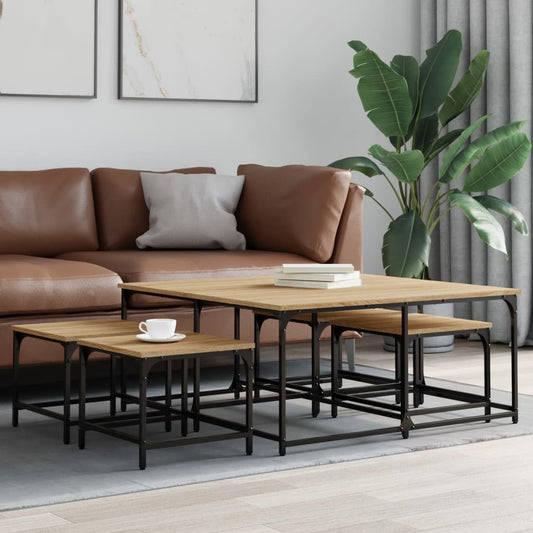 Nesting Coffee Tables 5 pcs Sonoma Oak Engineered Wood
