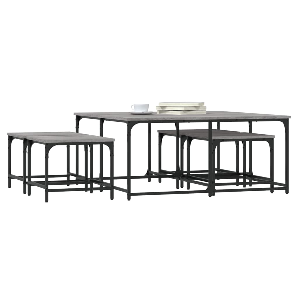 Nesting Coffee Tables 5 pcs Grey Sonoma Engineered Wood