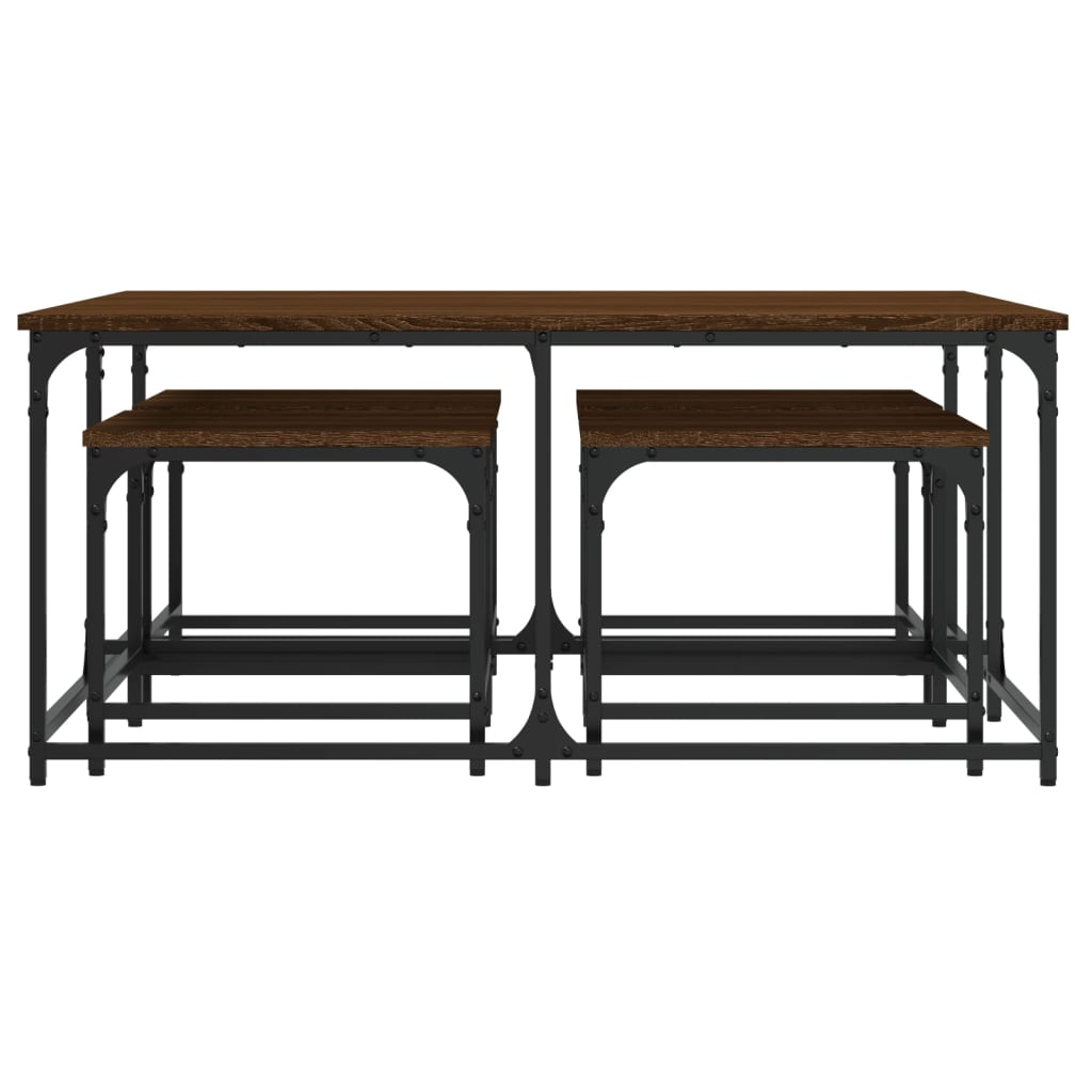 Nesting Coffee Tables 5 pcs Brown Oak Engineered Wood