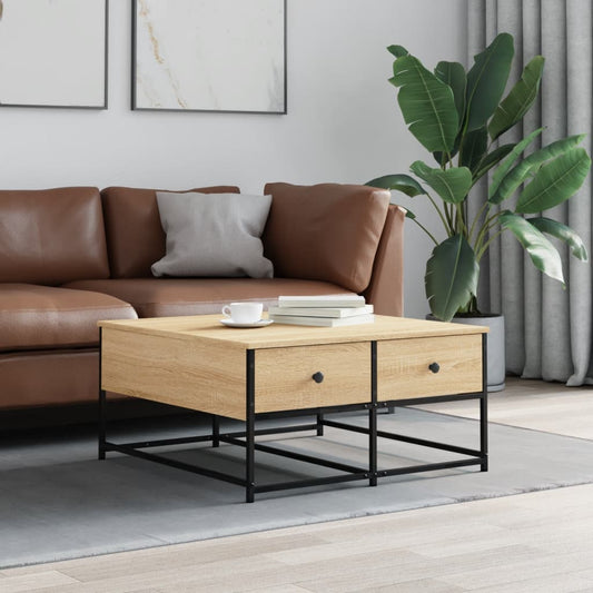 Coffee Table Sonoma Oak 80x80x40 cm Engineered Wood